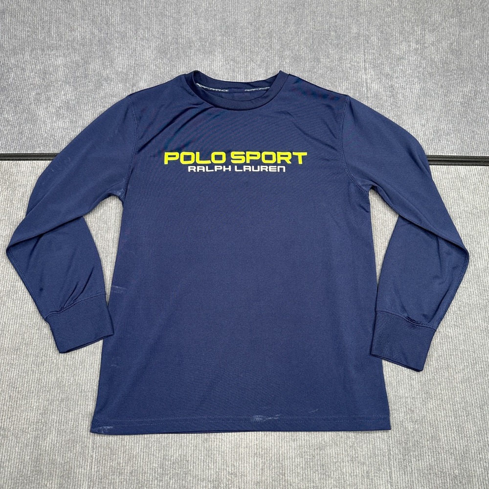 Polo Sport Ralph Lauren Mens Navy Blue Long Sleeve Performance Shirt Size M